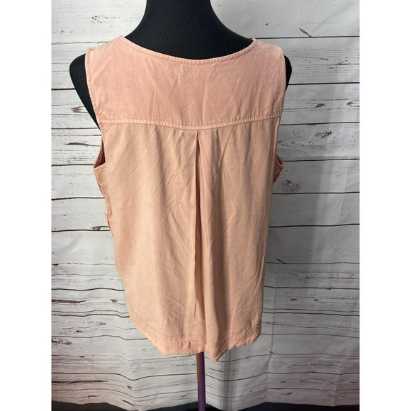Side Stitch Size Medium Womens Hi Low Peach Sleeveless tank Top - Picture 3 of 7
